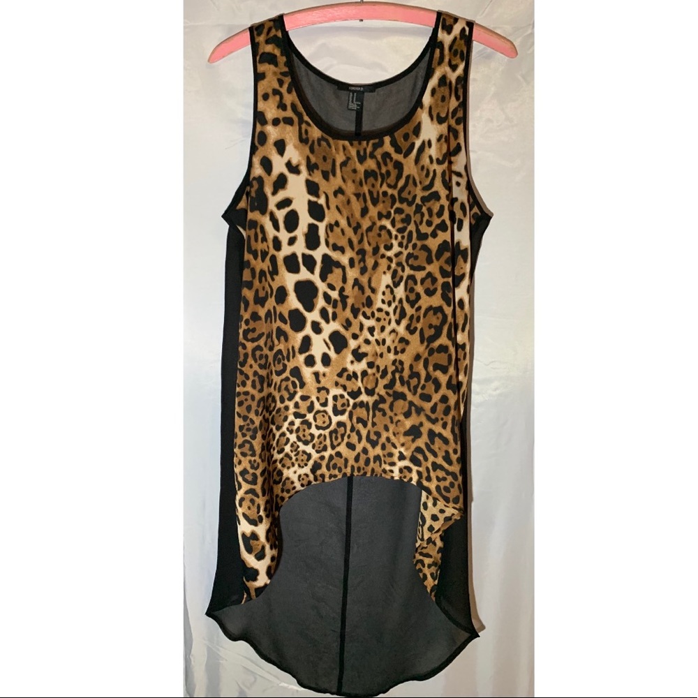 Forever 21 Leopard Print High Low Tank
